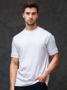 Rare Rabbit - Mano White Plain Slim Fit T-shirt