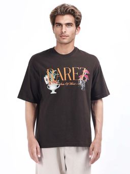 Rare Rabbit - Qena Brown Graphic Print Relaxed T-shirt