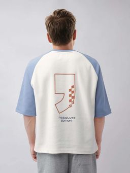 Rare Rabbit - Revalo Blue Graphic Print Oversized T-shirt