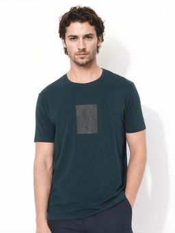 Rare Rabbit - Trace-1 Dark Green Graphic Print Regular Fit T-shirt