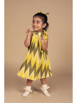 Poochkie - Yellow Melo Picnic A-Line Cotton Dress