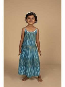 Poochkie - Green Colva Ikat Maxi Dress