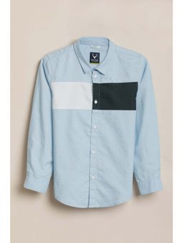 Allen Solly - Boys Light Blue Colorblock Casual Shirt