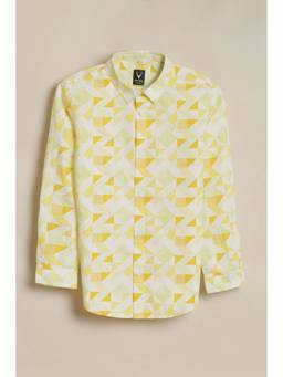 Allen Solly - Boys Yellow Printed Casual Shirt