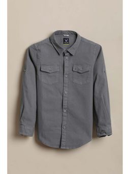 Allen Solly - Boys Grey Textured Casual Shirt