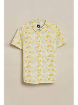 Allen Solly - Boys Yellow Printed Casual Shirt