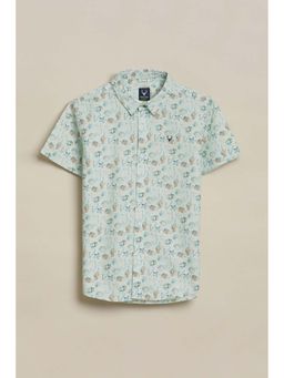 Allen Solly - Boys Green Printed Casual Shirt