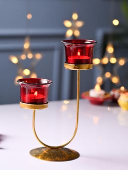 Voncasa - Red 2 Votive Tea- Light Holder