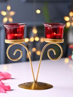 Voncasa - Red 2 Votive T- Light Holder