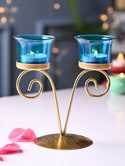 Voncasa - Turquoise 2 Votive Tea- Light Holder