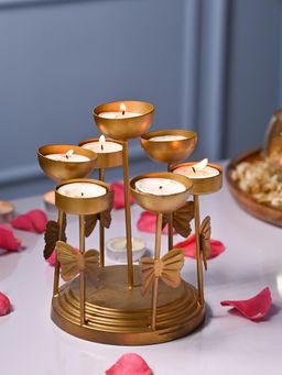 Voncasa - Golden Butterfly T-Light Holder