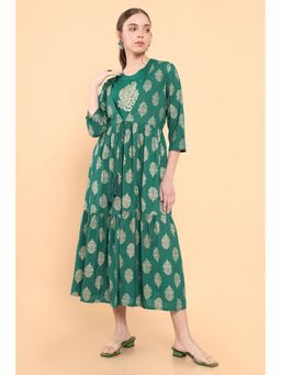 Soch - Women Green Cotton Printed Kurta