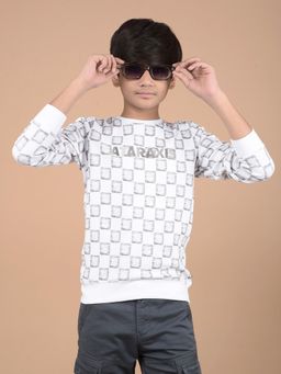 CRIMSOUNE CLUB - Boys White Printed Sweatshirt