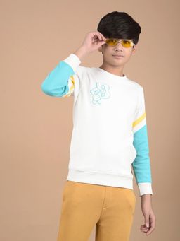 CRIMSOUNE CLUB - Boys White Graphic Sweatshirt