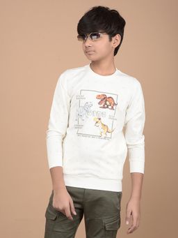 CRIMSOUNE CLUB - Boys White Graphic Print Sweatshirt