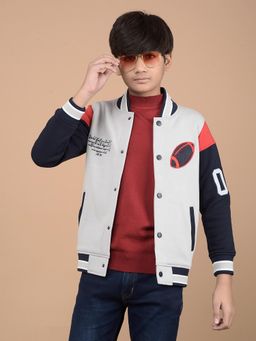 CRIMSOUNE CLUB - Boys Grey Colorblock High Neck Puffer Jacket