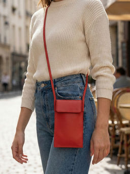 The House Of Ganges - Red Walky Vegan Leather Mobile Sling Bag