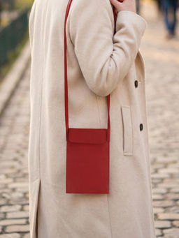 The House Of Ganges - Red Walky Vegan Leather Mobile Sling Bag