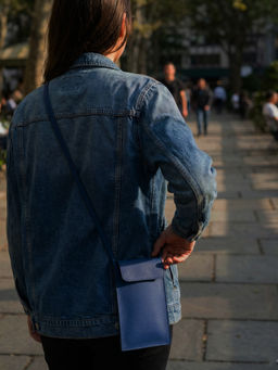 The House Of Ganges - Blue Walky Vegan Leather Mobile Sling Bag