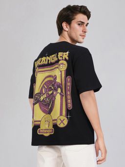 Wrangler - Men Back Print Black Crew Neck Oversize Fit Tshirt