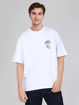 Wrangler - Men Back Print White Crew Neck Oversize Fit Tshirt