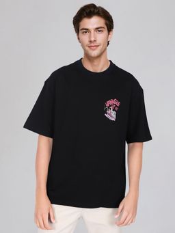 Wrangler - Men Back Print Black Crew Neck Oversize Fit Tshirt