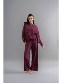 NeceSera - Burgundy Luxflo Travel Ruby Hoodie & Pyjama (Set of 2)