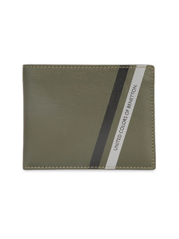 United Colors of Benetton - Men Rfid Protected Camben Passcase Wallet - Olive