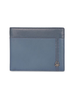 United Colors of Benetton - Men Rfid Protected Carrook Slimfold Wallet - Navy Blue