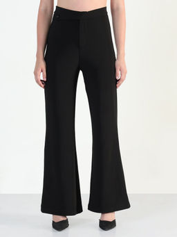 SHOWOFF - Women Black Relaxed Fit Wide Leg Trouser