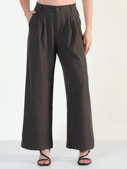SHOWOFF - Women Grey Relaxed Fit Trouser