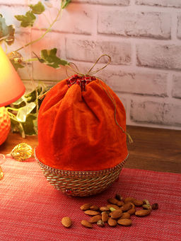 AAPNO RAJASTHAN - Fabric Multipurpose Basket Orange