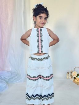 ARTH LIFE - Girls White Printed Co-Ord Set