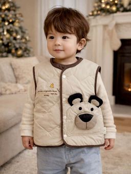 Little Surprise Box - 3D Bear Face Sleeveless Winter Jacket