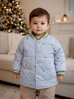 Little Surprise Box - Grey and Olive Abstract Winter Jacket