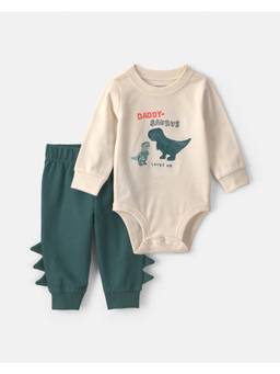 Carter's - Baby Boy 'Daddy Saurus Loves Me' Long Sleeve Onesies And Joggers