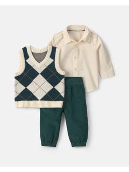 Carter's - Baby Boy Argyle Layering Shirt, Sweater And Joggers