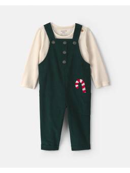 Carter's - Baby Boy Candy Cane Corduroy Long Sleeve Dungree And T-Shirt