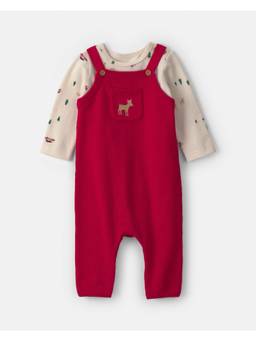 Carter's - Baby Boy Reindeer Long Sleeve Dungree And T-Shirt