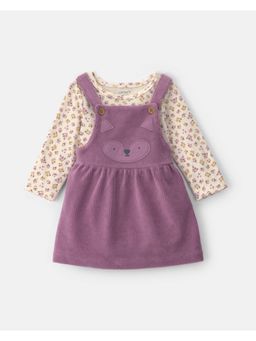 Carter's - Baby Girl Fox Velvety Long Sleeve Dress And Onesies