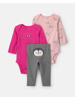 Carter's - Baby Girl Penguin Long Sleeve Onesies And Pants