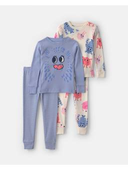 Carter's - Baby Girl Cozy Monster Loose Fit T-Shirt And Pyjama