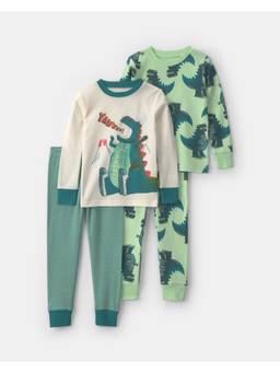 Carter's - Baby Boy Dino Striped Loose Fit T-Shirt And Pyjama (Pack Of 2)