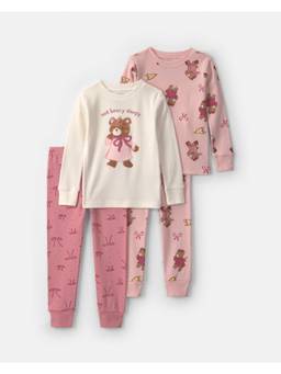Carter's - Baby Girl Bear Varsity Loose Fit T-Shirt And Pyjama (Pack Of 2)