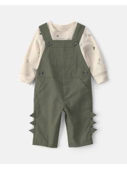 Carter's - Baby Boy Dinosaur Long Sleeve Dungree And T-Shirt