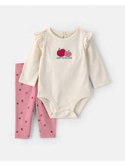 Carter's - Baby Girl Apple Long Sleeve Onesies And Pant