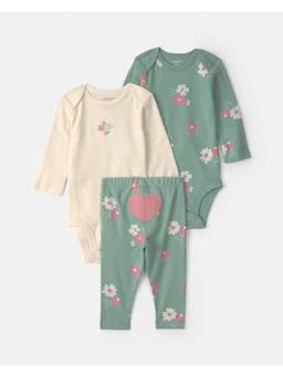 Carter's - Baby Girl Heart Long Sleeve Onesies And Pants
