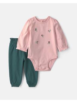 Carter's - Baby Girl Floral Long Sleeve Onesies And Pants