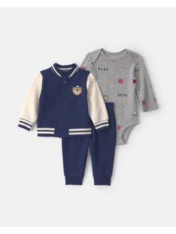 Carter's - Infant Boys Bear Sports French Jacket Onesies And Joggers