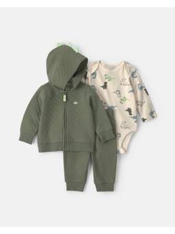 Carter's - Infant Boys Dinosaur French Terry Jacket Onesies And Joggers